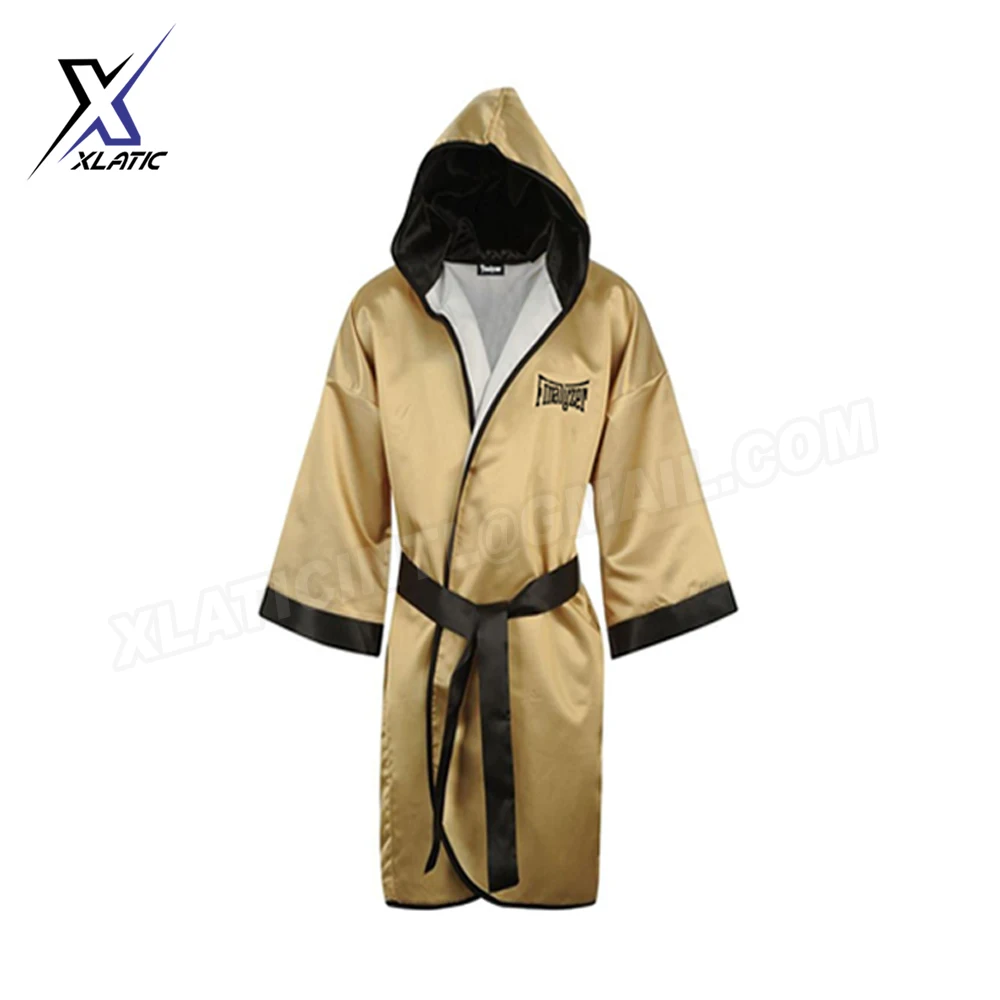 Боксерский халат для мужчин и женщин атласный с индивидуальным логотипом принтом 100% полиэстер вышивкой боевое кольцо чемпионский стиль