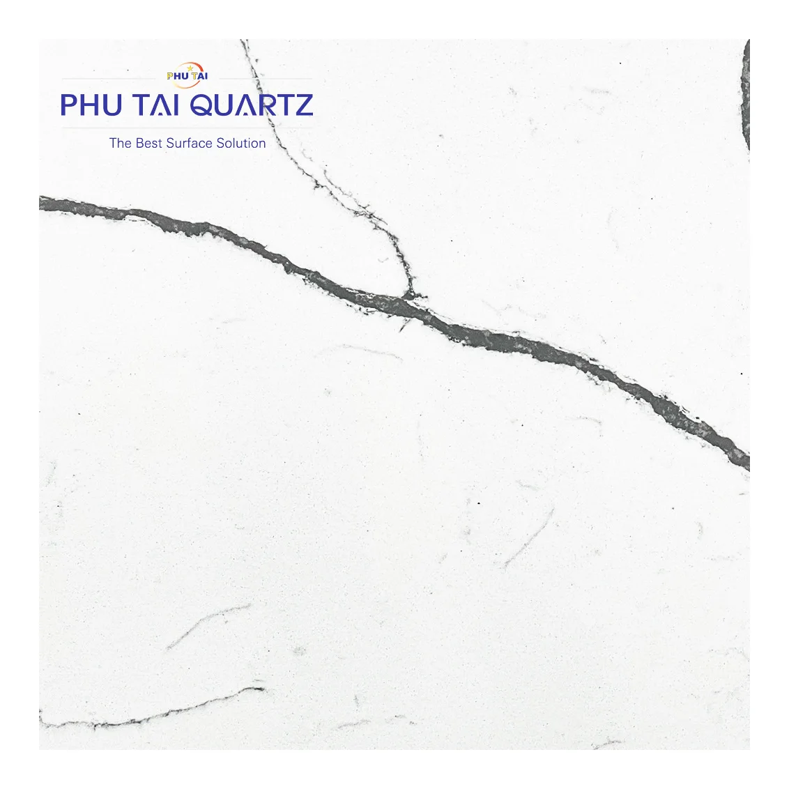 Phutai High Quality Quartz Macaraibo PT 630 Slab Polished Calacatta Stone for Modern Kitchen and Table Countertops