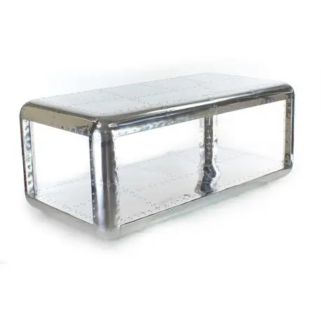 RECTANGULAR ALUMINUM COFFEE TABLE - BARON