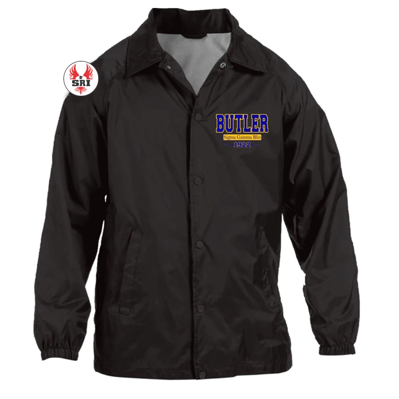 Sigma Gamma Rho Sorority Embroidery Women Coaches Jacket | SGRHO Sorority Embroidered Ladies Customized Crossing Line Jacket