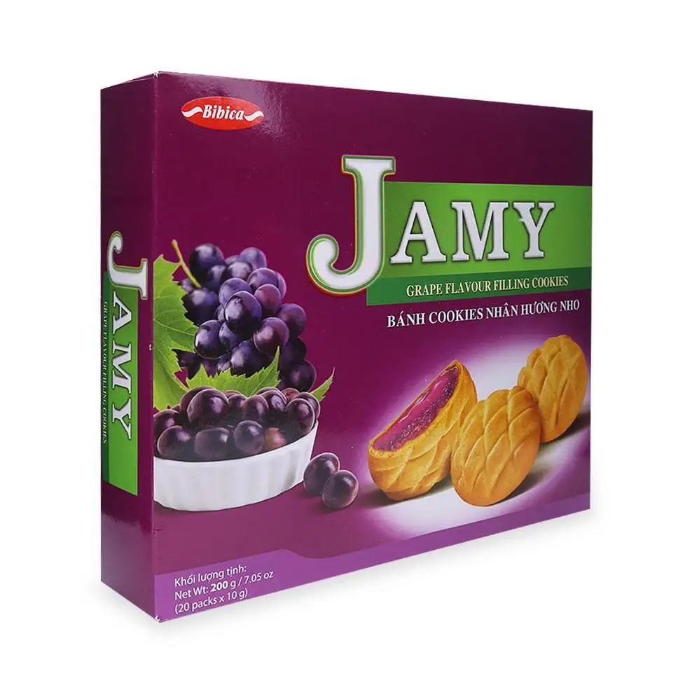 Высококачественное вкусовое печенье из Вьетнама Bibica с ароматом винограда Jamy 200 г