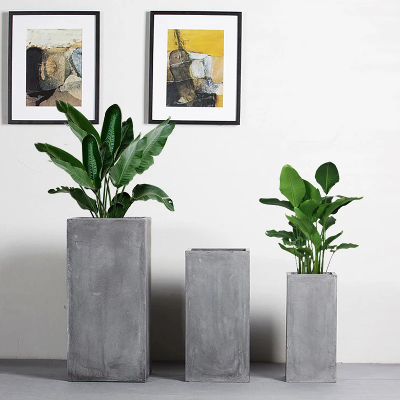 
Cement flower pot Square Round flower pot Decorative Large Flower Pot Decor for Home Indoor Office 