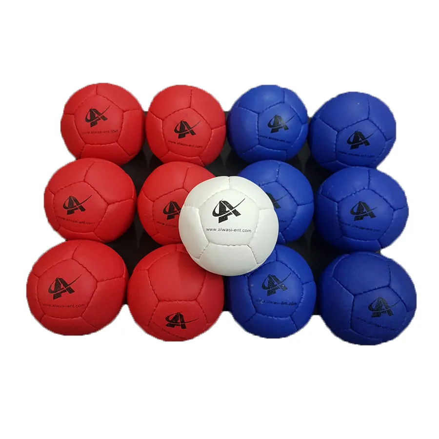 Soft Boccia balls Set  6 red 6 blue 1 white ball packed in Carrying Bag with Custom Logos Soft Bocce Ball Pakistan