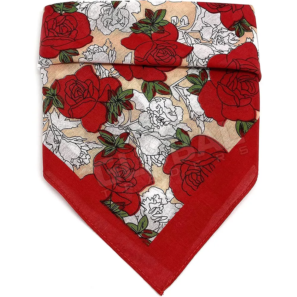 Customized Factory Double Print Bandana Custom Logo Fans Cotton Bandana