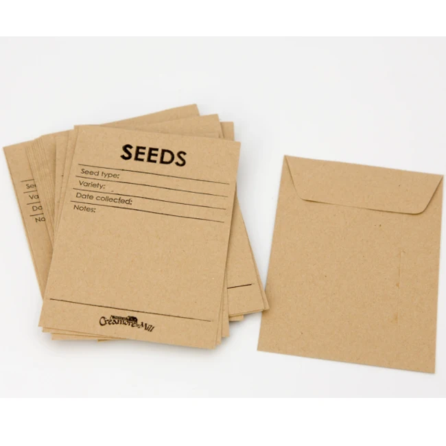 Biodegradable Custom Printed Small Mini Self Sealing Seed Packet Saving Envelope