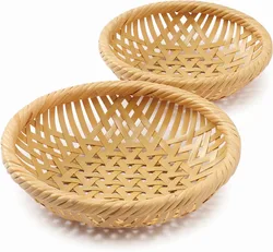 Natural Round Bamboo Wicker Fruit Baskets/ Bamboo Handmade Storage Basket In Vietnam