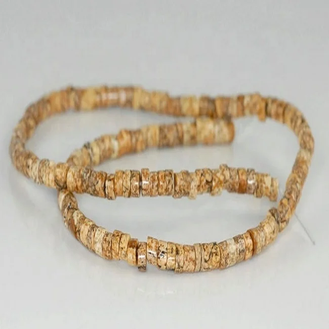 Heishi picture jasper High quality round loose gemstone bead stone natural beads for jewelry making