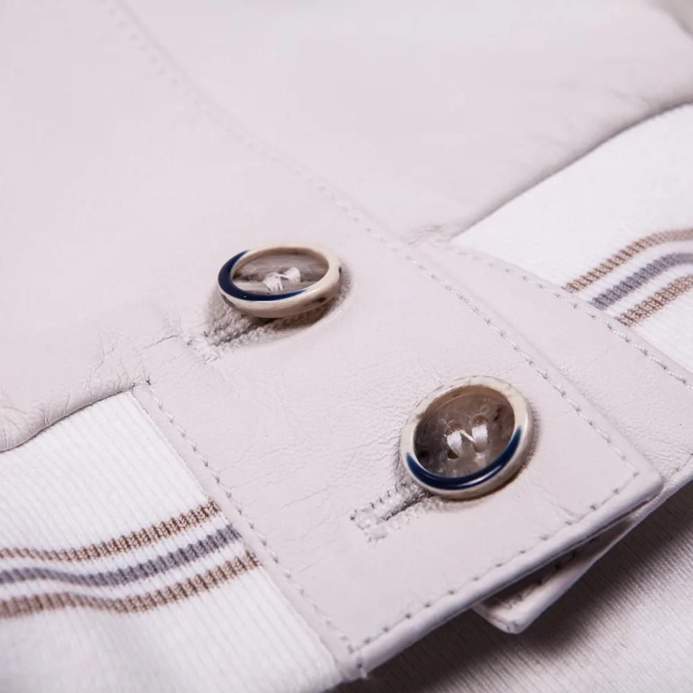 
Womans nappa college bomber with jersey silver Made in Pakistan 