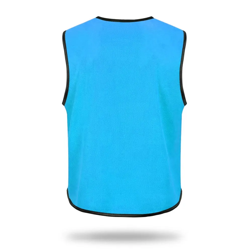 Custom design promotion top quality football training vests soccer bibs custom sleeveless reversible soccer jersey vest