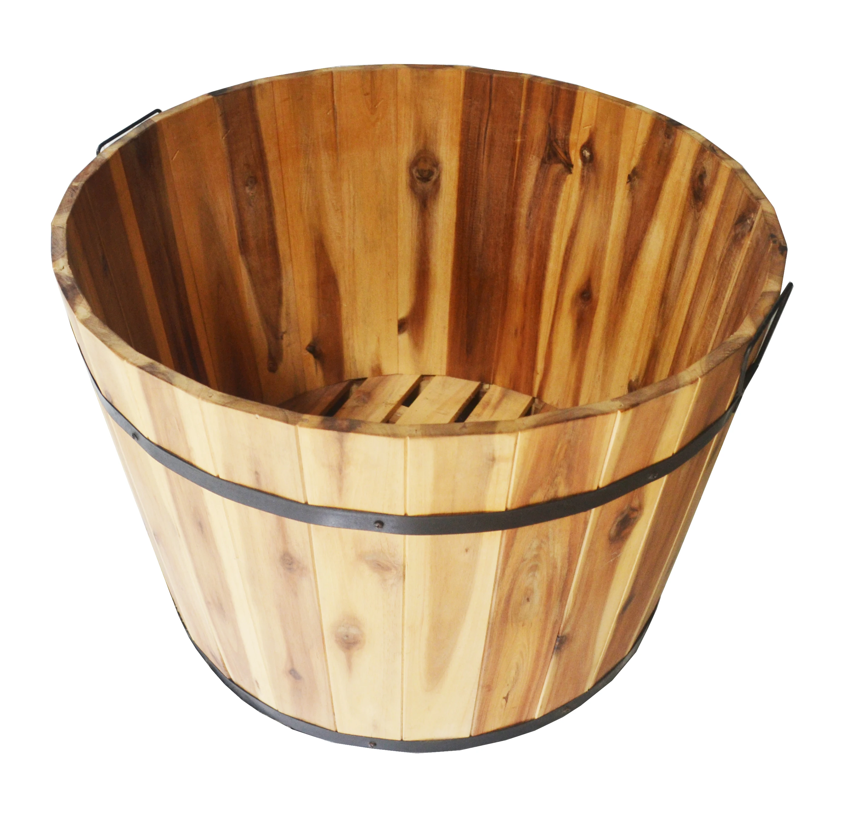 
Acacia Wooden Barrel Pot Planters Flower Plants Wooden Planter 
