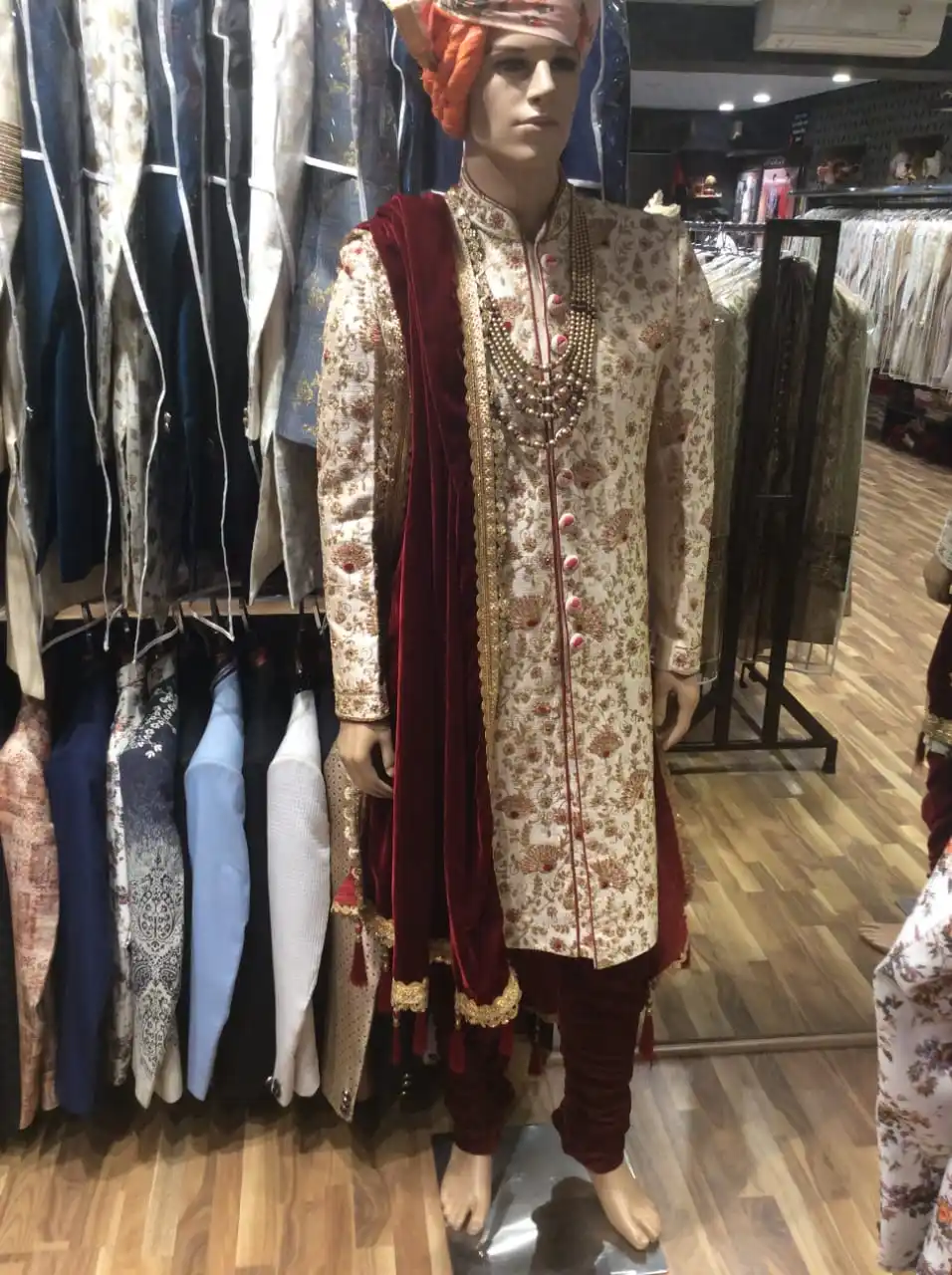 Свадебный костюм шервани ручной работы KURTA DHOTI сальвар чистая ткань для мужчин индийское платье Болливуд модная оптовая