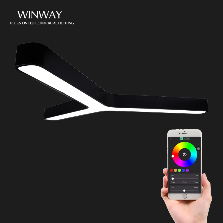 Modern RGB Y shape suspended led Light Gym Stadium wifi control smart pendant light Y-shaped Chandelier