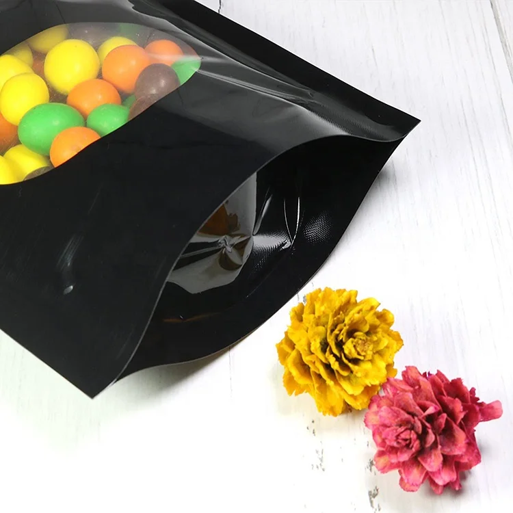 
Stand Up Mylar Bags Clear Plastic Window Pouch Food Storage Aluminum Foil Candy Bath Salt Packing Bag 