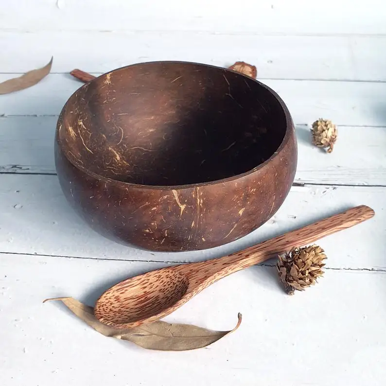 Alibaba ECO Friendly 100% biodegradable tableware Coconut shell bowl kitchen tabletop VEGAN serving bowl Vietnam Supplier