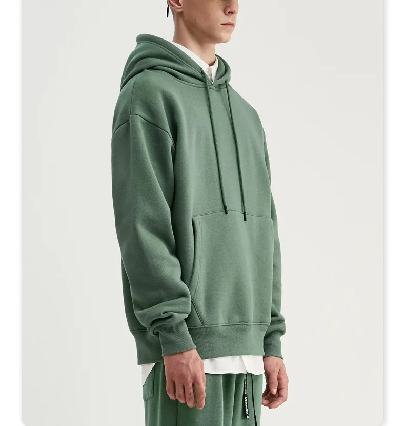 2021 Wholesale Fleece Sweater Fashion Casual Custom Hoodie Pure Cotton Men Pure 100% Cotton Blank Hoodie Hot sale products