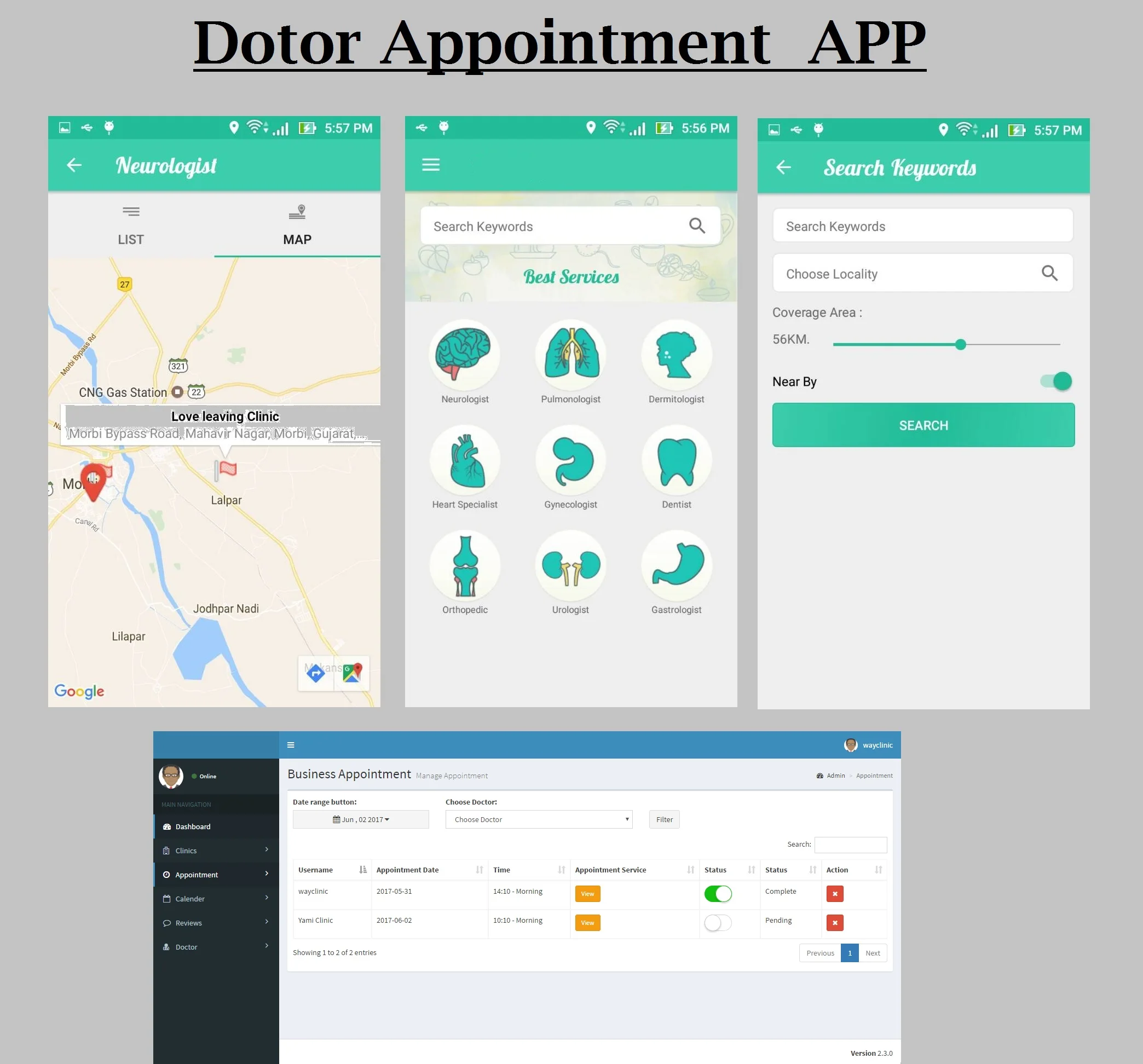 Online Multiple Clinics iPhone & Android App Development Company In India | Online Appointment Booking for Doctor Application