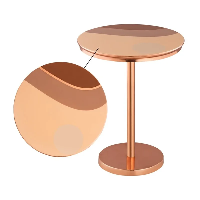 Shiny Brass Rose Gold Round Side Table Excellent Quality Nordic Simple Sleek Modern Accent Home Decor Furniture Side Tea Table