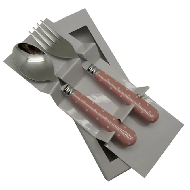 Manufacturer wood print high quality handle with stainless steel flatware set spoon fork knife teaspoon