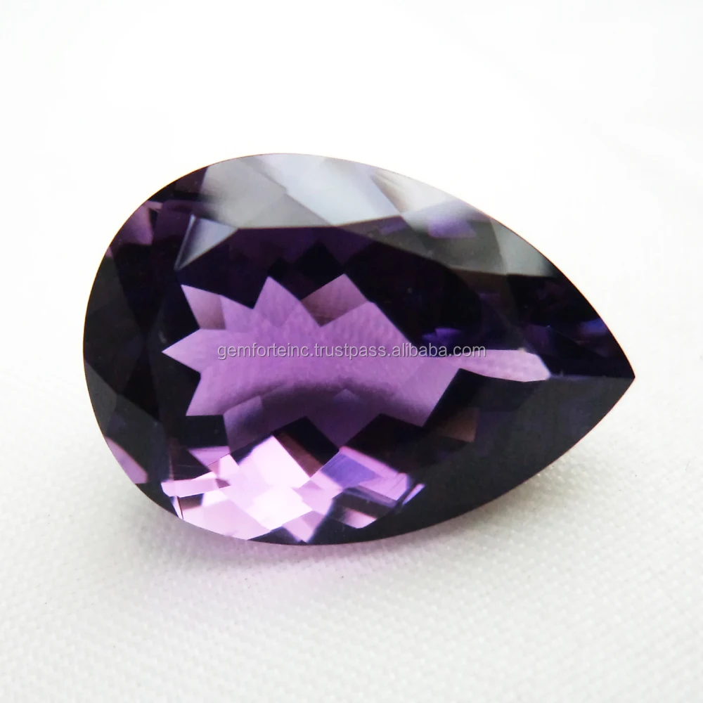 Natural Purple Amethyst Pear Cut Faceted Loose Gemstone Color Stones for Jewelry Making 100%