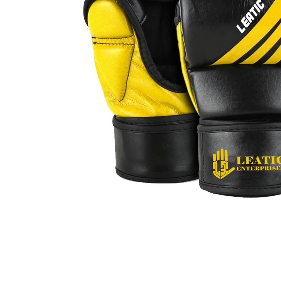 Leather MMA Gloves Boxing Gloves More Padding Fingerless Punching Bag Gloves for Kickboxing for Men Women