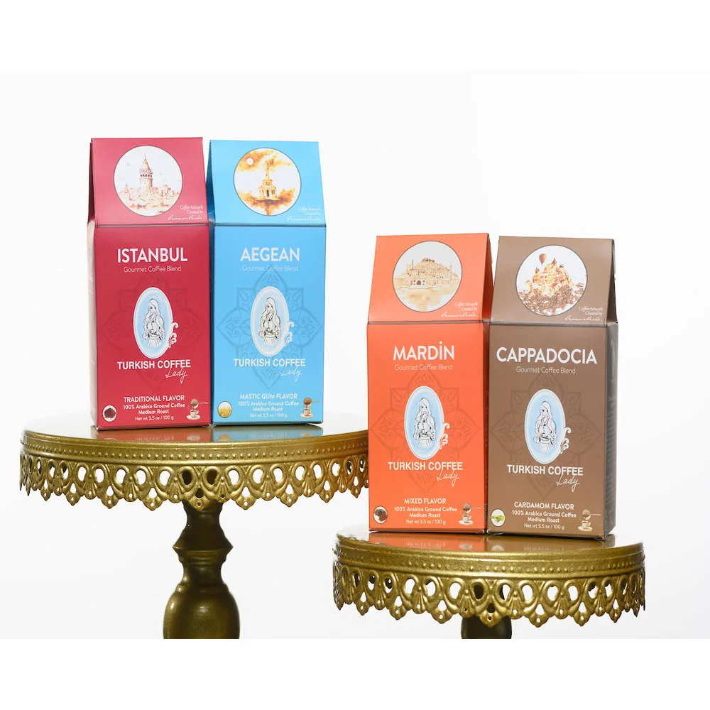 Турецкая кофейная Дамская смеска для гурманов, 100 г, традиционный вкус 100%, Арабика, зернистый кофе, среднее обжарение