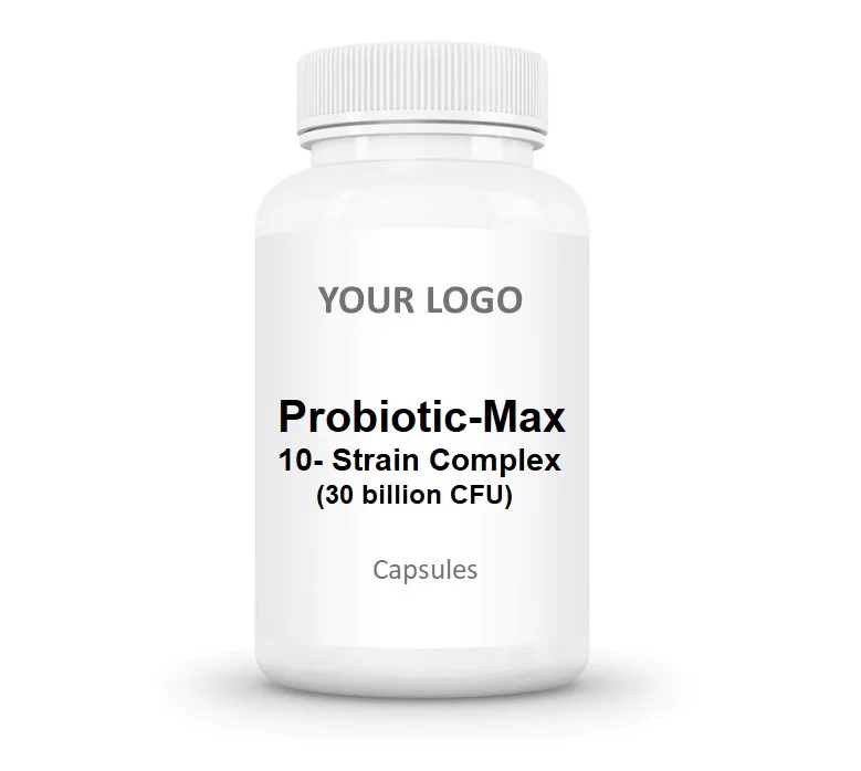 MAXIMUM STRENGTH Probiotic 10-Strain Complex Veggie Capsules 60ct Bottle BulkPrivate Label Probiotic Supplement