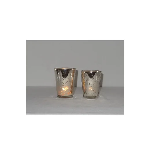 Стеклянный votive набор подсвечников Mercury стеклянный подсвечник Tealight Ice потрескавшийся домашний декор
