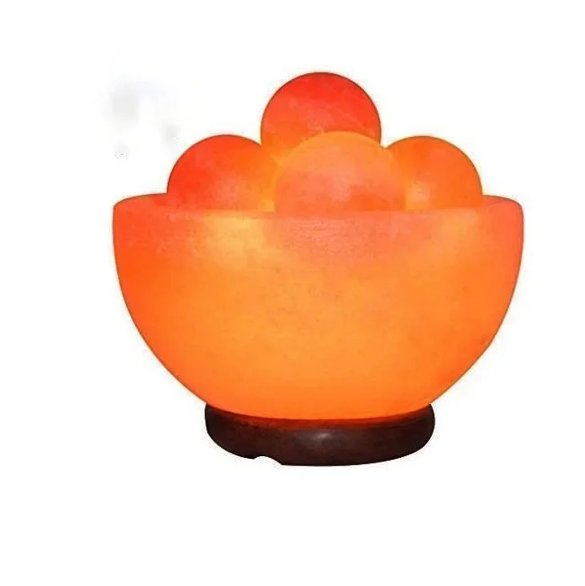 Top trending 2022 Himalayan Rock Salt Moon & Sun Shape USB Salt Lamp with Wood Sheet design on Pink Salt in multi color Bulb