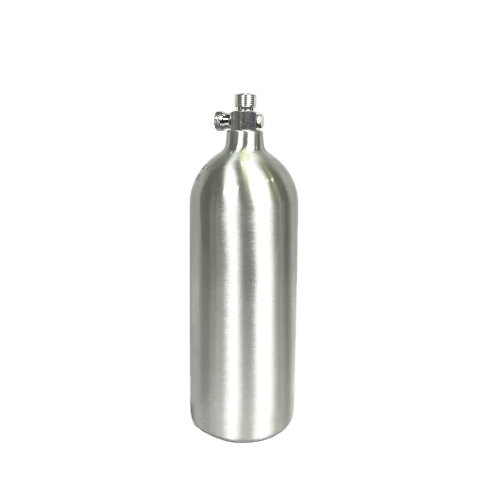 Hot sale high pressure 2L aluminum co2 cylinder aquarium with G5/8 on/off valve