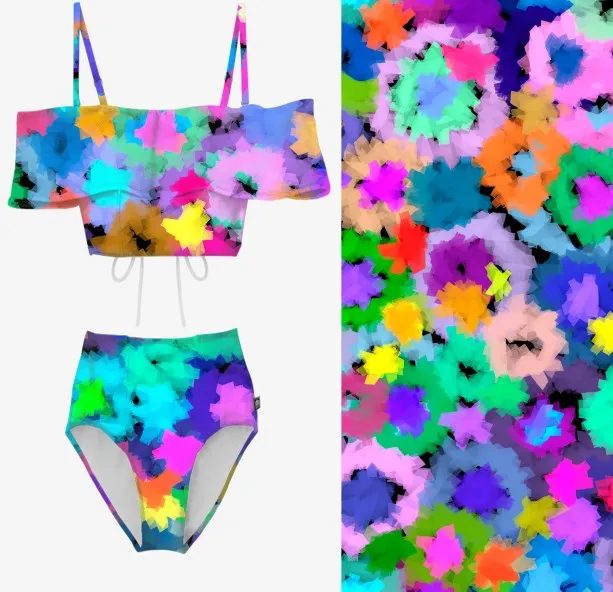 Eco-friendly poly spandex  Leotard  bikini   swimsuit custom  print  fabric