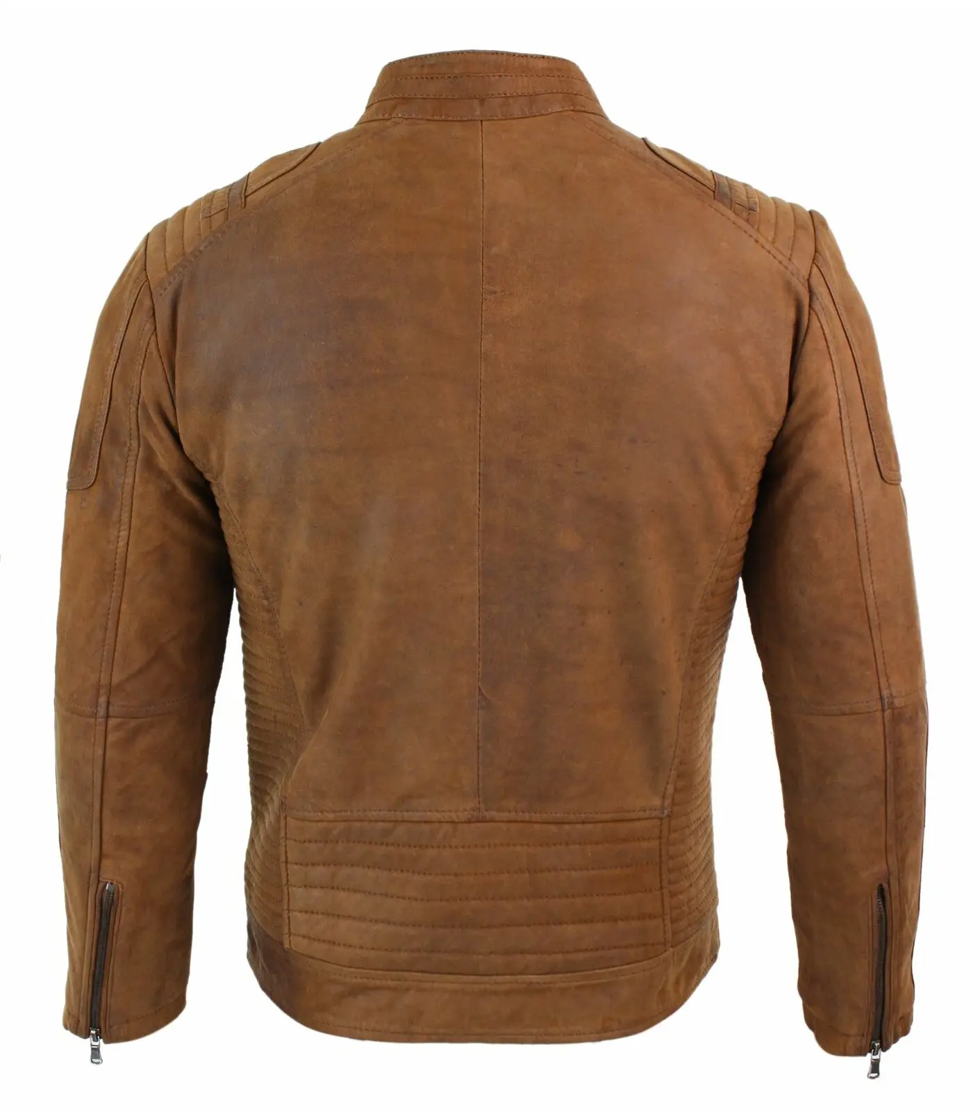 Top Quality Custom Suede Leather Jackets Motorcycle Brown Suede Bomber Jacket Mens Leather Motorcycle Jacket