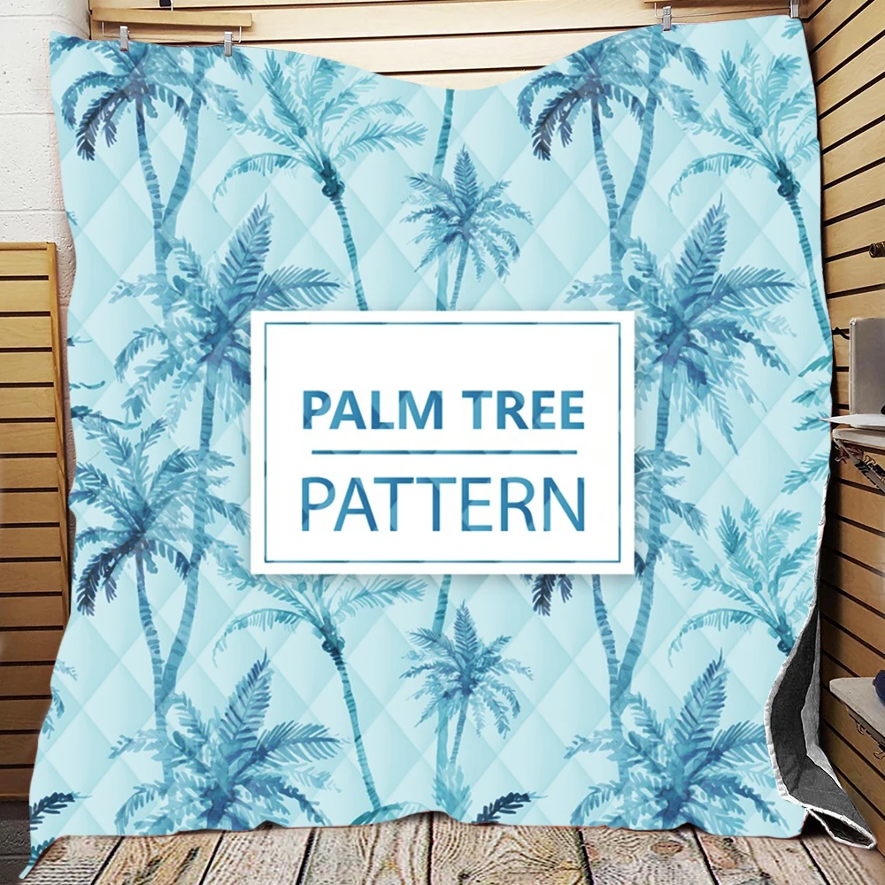 
Palm Leaves True Tropical Style Quilted Blanket Quilt Patchwork Throw Blankets Wholesale Dropship 