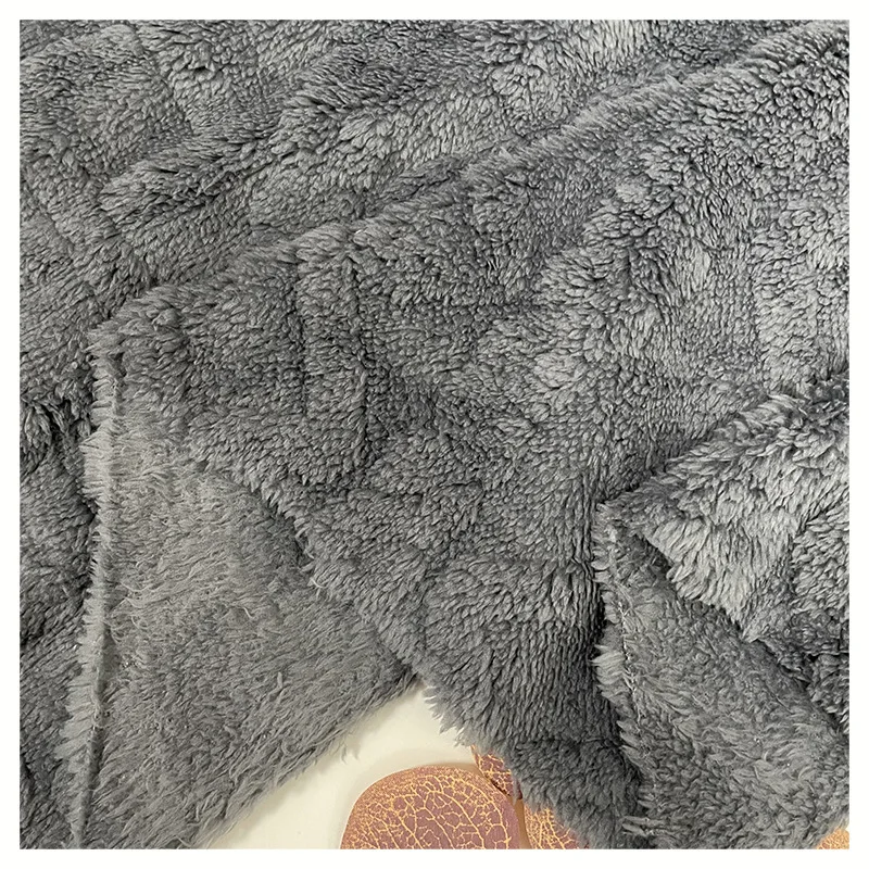 Chinese factory 100% polyester print double-sided arctic velvet homewear home textile fabrics  jacquard plush fabric
