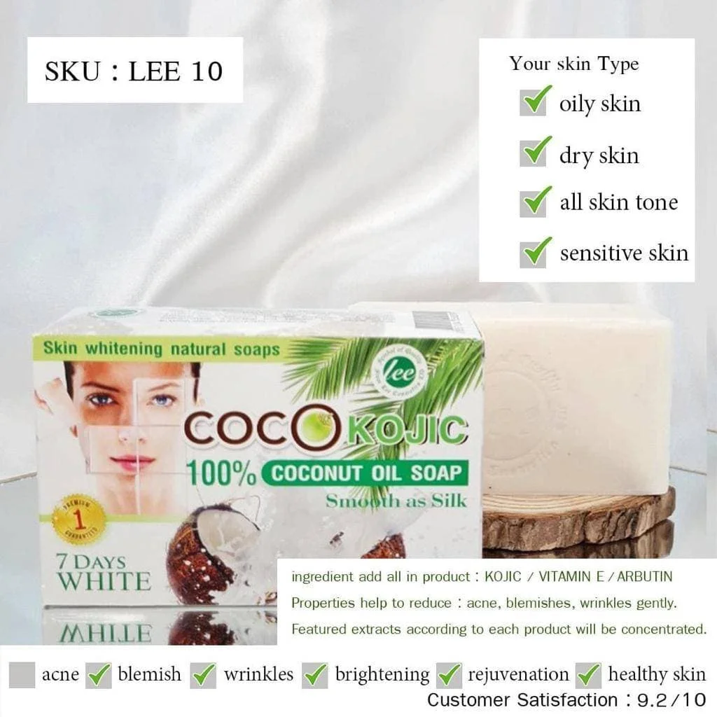 lee coconut oil kojic  skin whitening soap