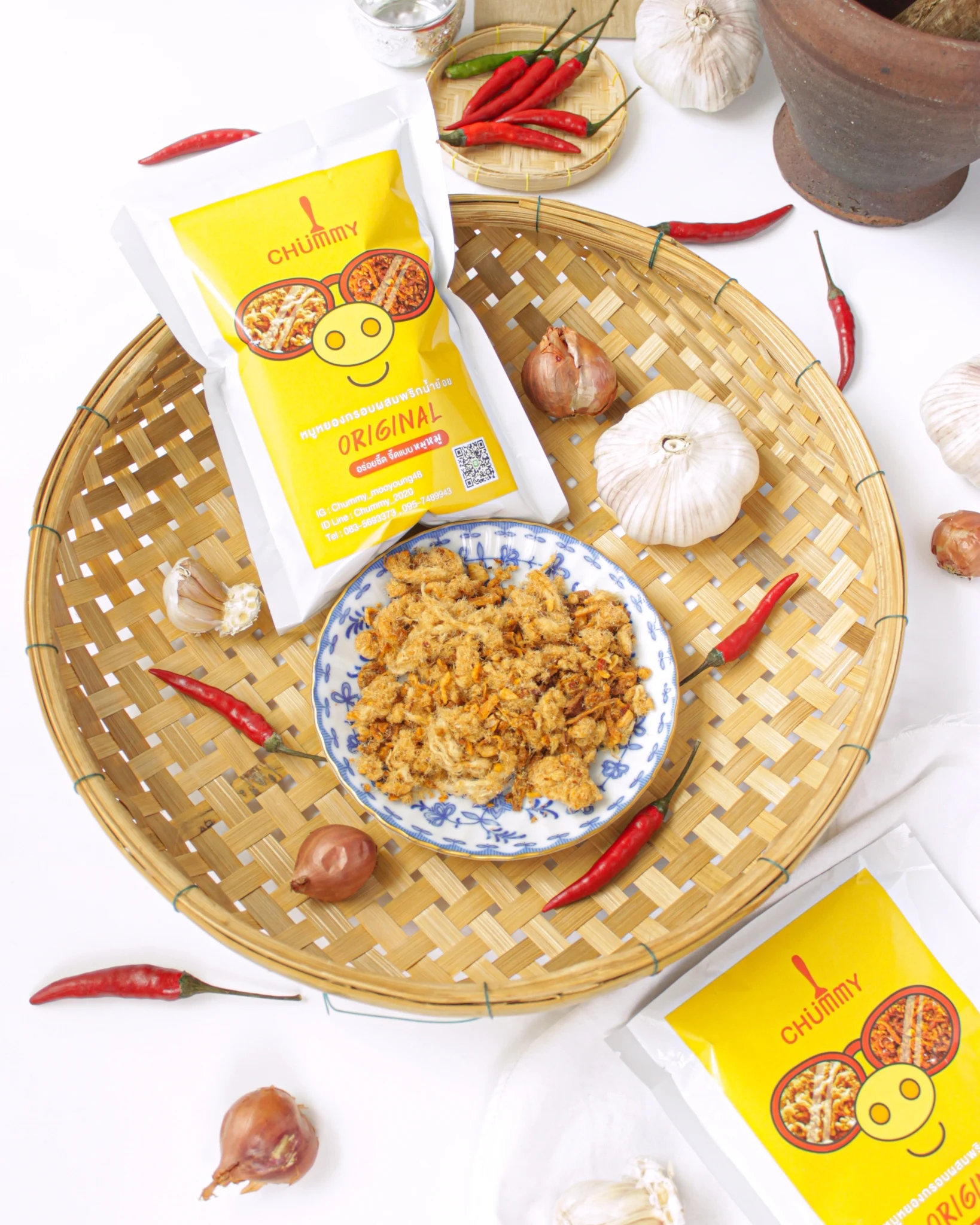 Crispy Pork Mix With Nam Yoi Chilli Paste Original Flavor Food Snack From Thailand