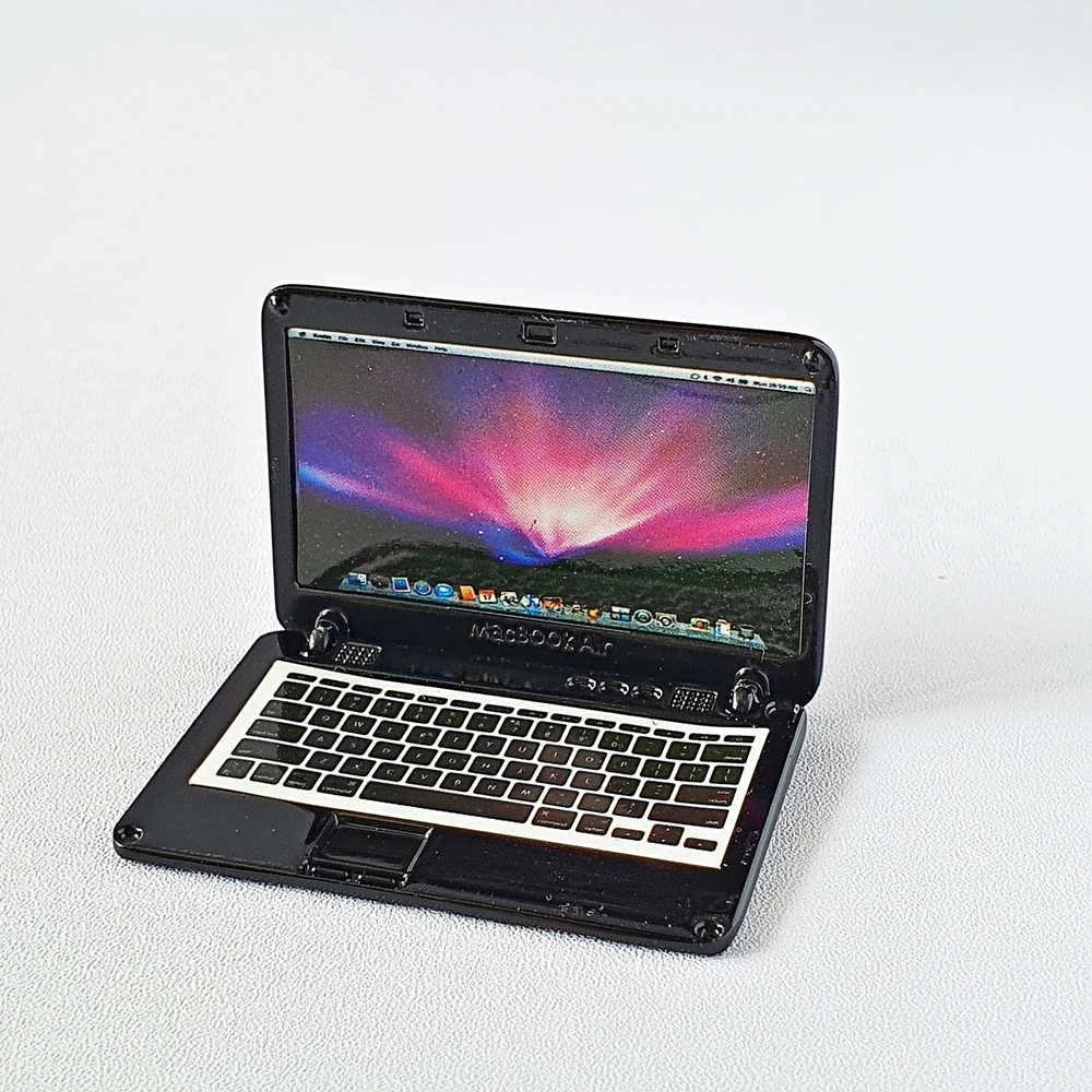 Dollhouse Miniatures Computer Laptop Black Macbook