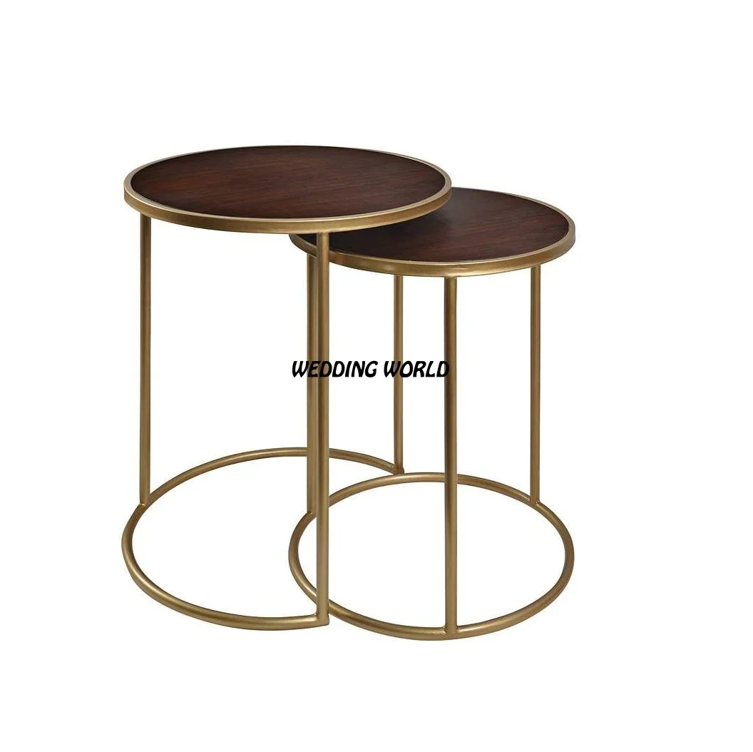 Set of Two Metal Table High Quality Handmade Designer Center Round Shape Wholesale Luxury New Coffee