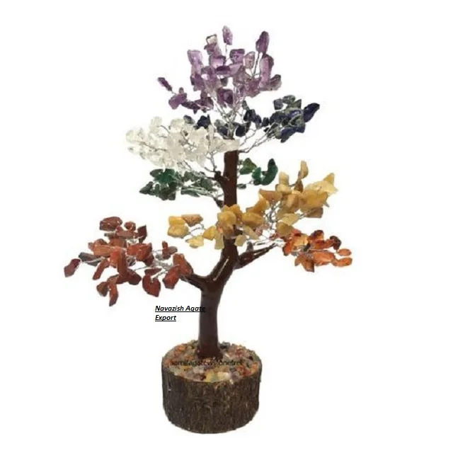 Natural Seven Chakra Gemstone Chips Tree  Wholesale Agate Tree Buy Online  From Navazish Agate Export