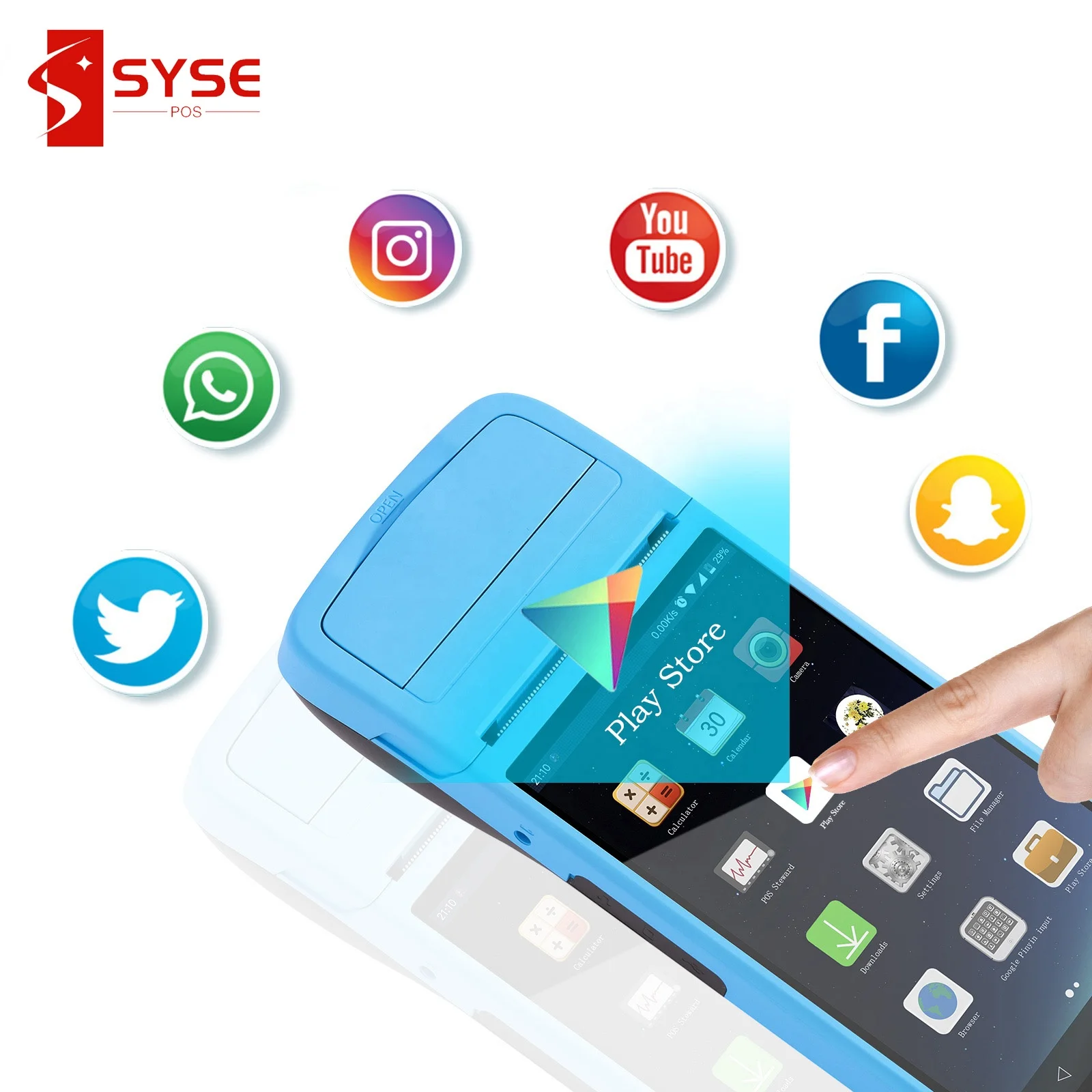 5.5 Inch Mobile All In One Smart POS Payment Terminals Machine Systems Handheld Android Terminal PDA POS System with Printer