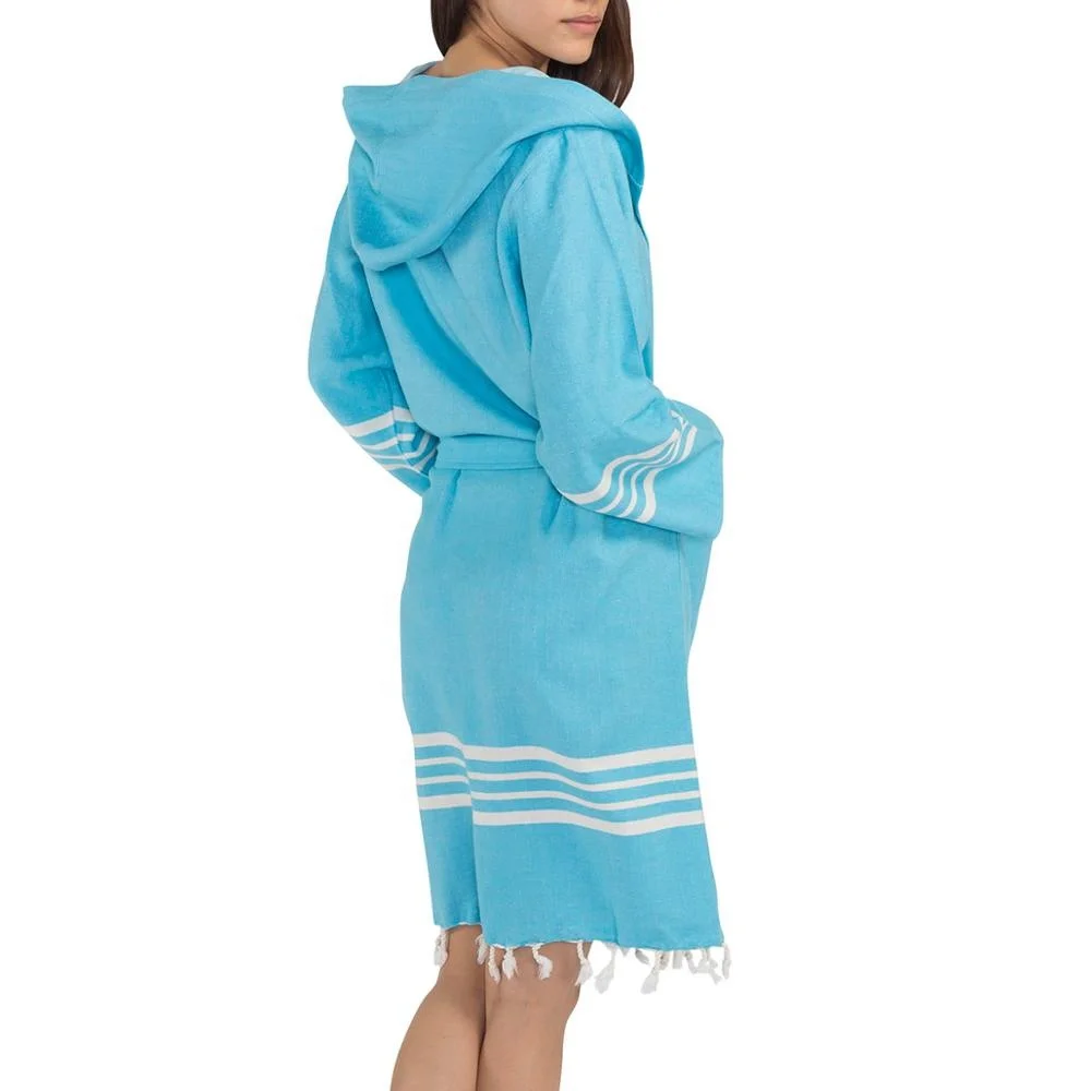 Top Quality Bathrobe with Hood for Men or Women and Breathable Quality Turkish Towels and Bathrobes