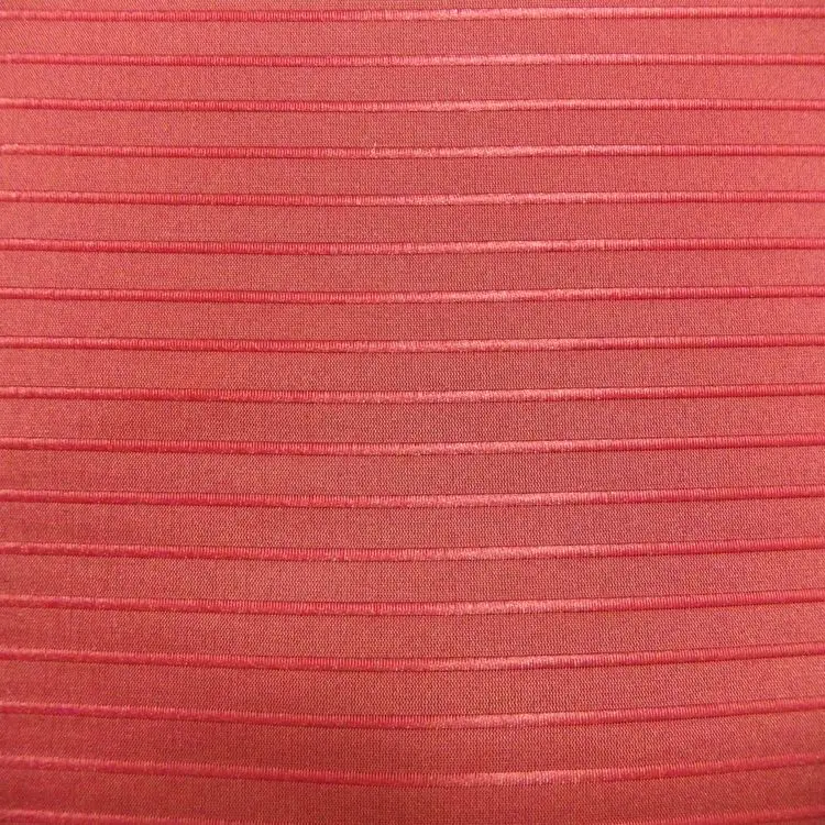 LCSH076 Final Sale Taiwan Polyester Soft Red Stripe Organza Clothing Fabric