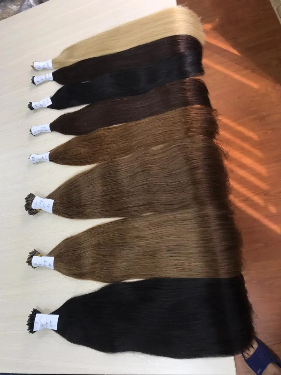 Nano ring hair extensions straight 100% Virgin Vietnamese Remy human hair in Apohair