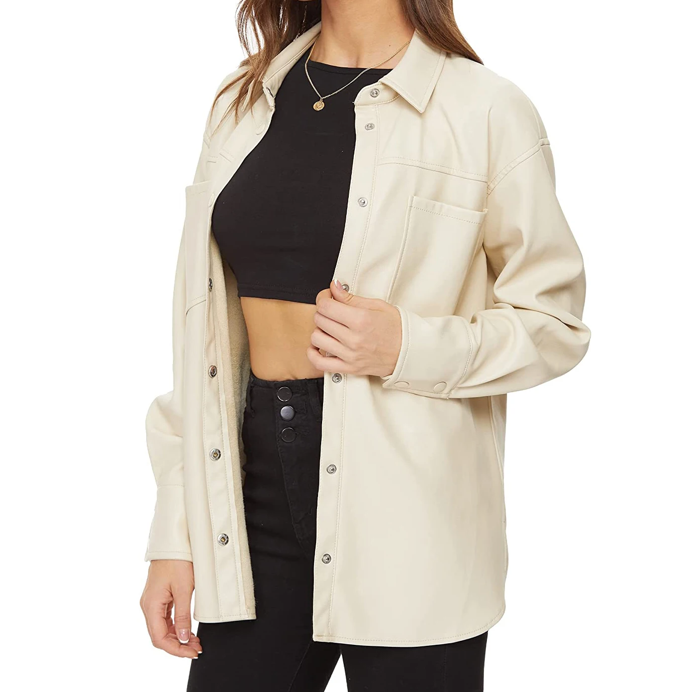 Оптовая продажа низкая цена модные кожаные байкерские Классические Куртки-бомберы с карманами на молнии для женщин большое количество