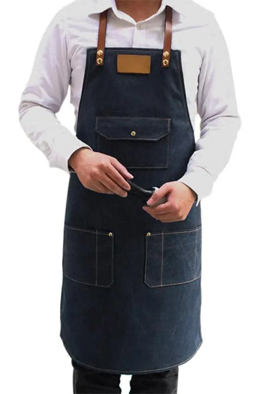 Top Quality Kitchen Aprons Multi Functional Work Apron with Custom Design Logo Cleaning Work Aprons