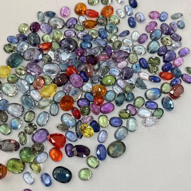 Top quality multi sapphire 6x4  5x7 6x8 fancy color sapphire finest quality for jewelry making