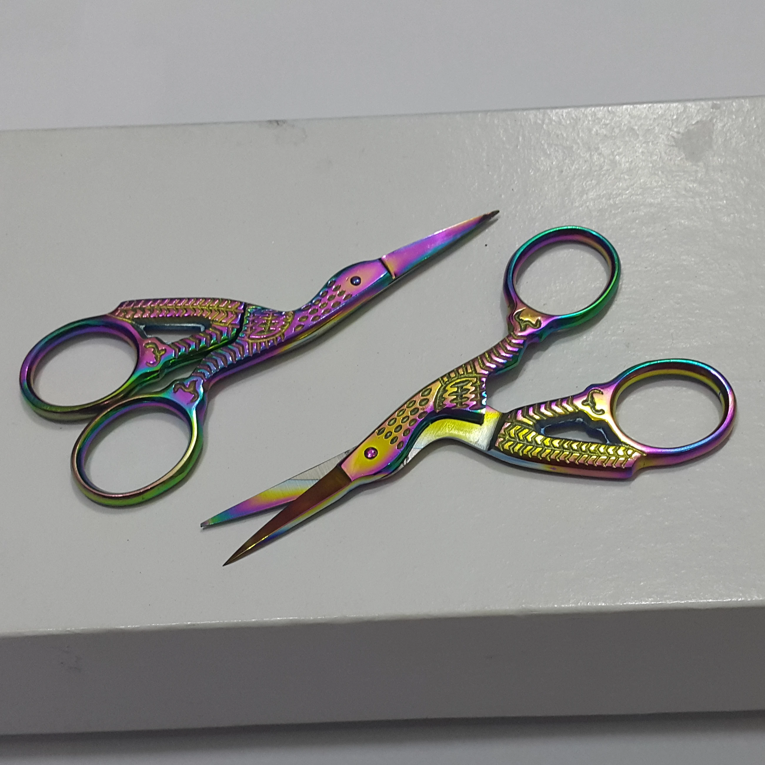 Professional Stroke Scissors With Custom Coated Handle Fancy Russian Pattern Shears (PayPal Accepted)