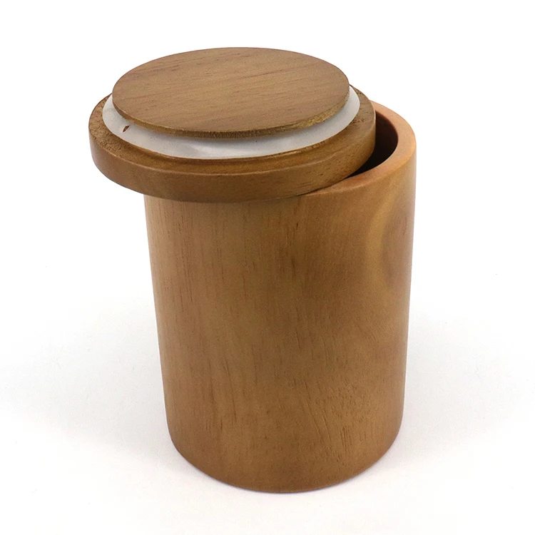 High Quality Cylinder Shape One Color Print Method Home Decoration Use  Hot Sale Wooden Candle Cup Holder