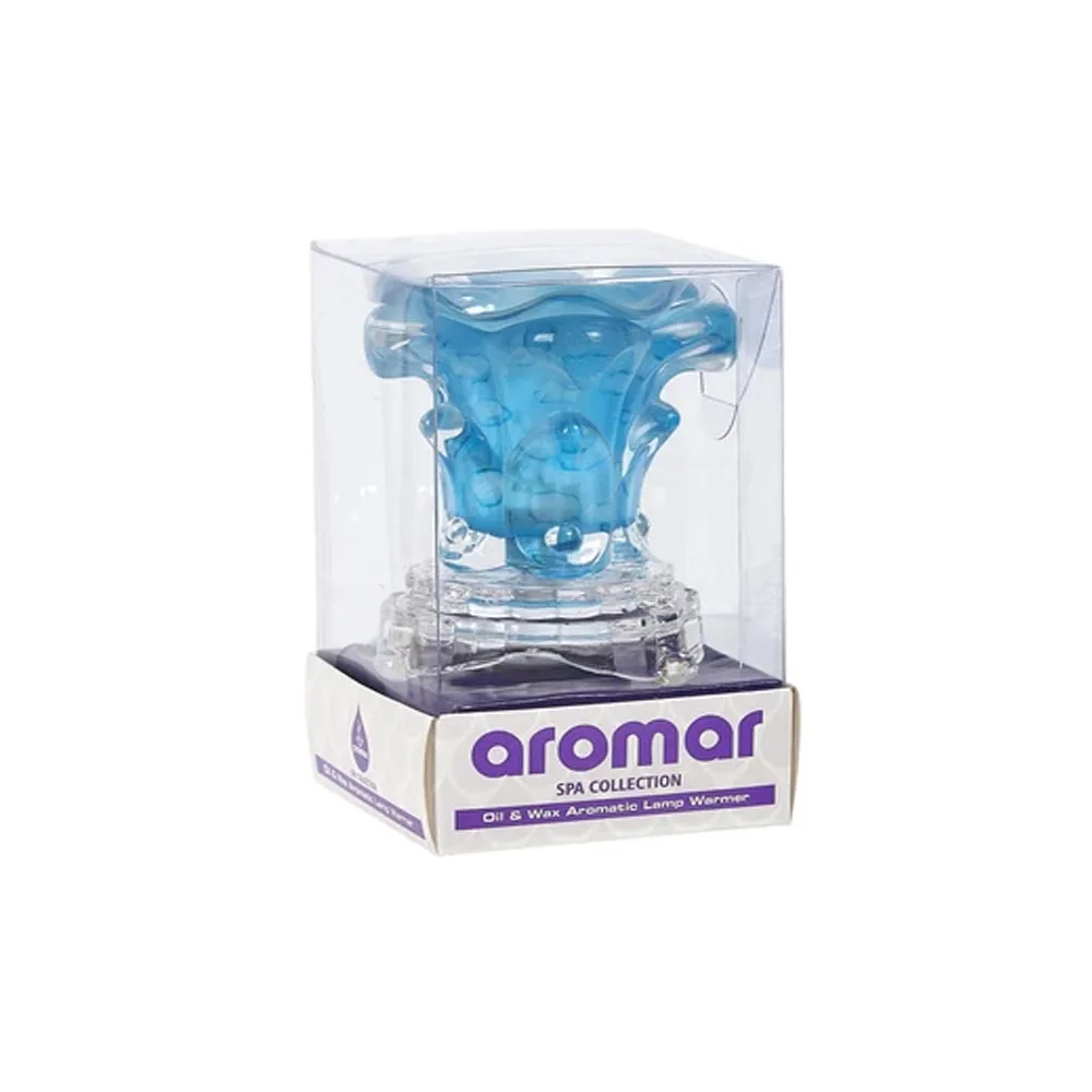 Glass Oil Warmer- Electric Dimmer Lamp Electric Essential Oil Burner Aromar Glass Rose Blue Rose Petals Oil Warmer AROMATIC 7711