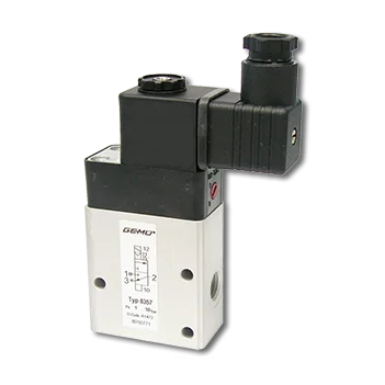 
The GEMUe 8357 servo assisted 3/2-way pilot solenoid valve is indirectly controlled. The body is made of aluminium. 