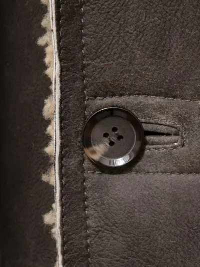  Горячая Распродажа Мужская овчина темно-коричневая кожаная теплая Модная куртка Peacoat с меховой подкладкой для зимы